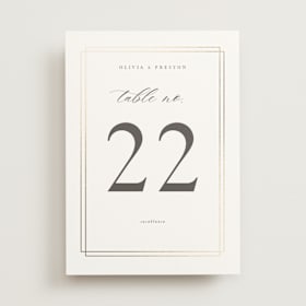 Foil-Pressed Table Numbers