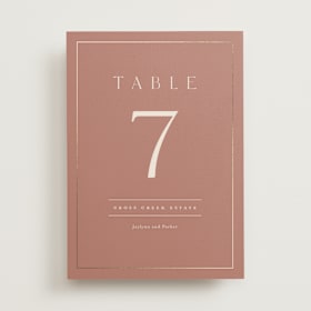 Foil-Pressed Table Numbers