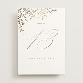 Foil-Pressed Table Numbers