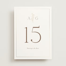 Foil-Pressed Table Numbers