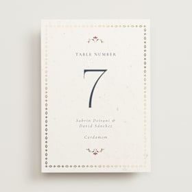 Foil-Pressed Table Numbers