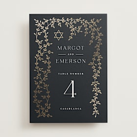 Foil-Pressed Table Numbers