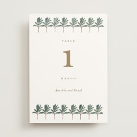 Foil-Pressed Table Numbers