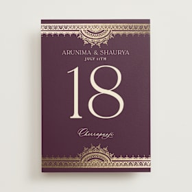 Foil-Pressed Table Numbers