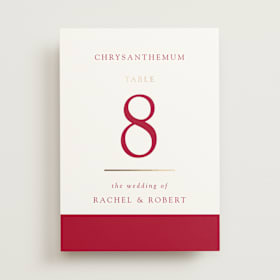 Foil-Pressed Table Numbers