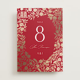 Foil-Pressed Table Numbers