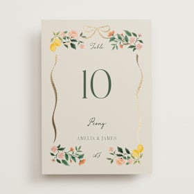 Foil-Pressed Table Numbers