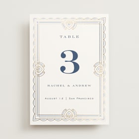 Foil-Pressed Table Numbers