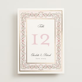 Foil-Pressed Table Numbers