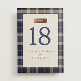 Foil-Pressed Table Numbers