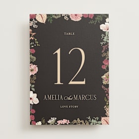 Foil-Pressed Table Numbers