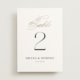 Foil-Pressed Table Numbers