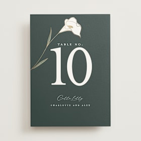 Foil-Pressed Table Numbers