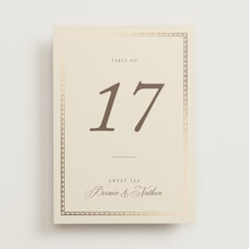 Foil-Pressed Table Numbers