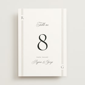 Foil-Pressed Table Numbers