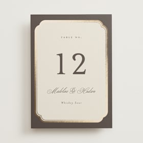 Foil-Pressed Table Numbers