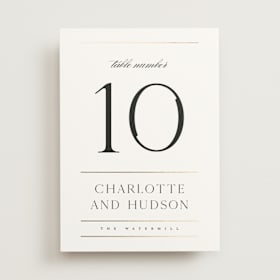 Foil-Pressed Table Numbers