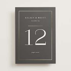 Foil-Pressed Table Numbers