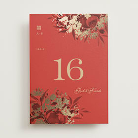 Foil-Pressed Table Numbers