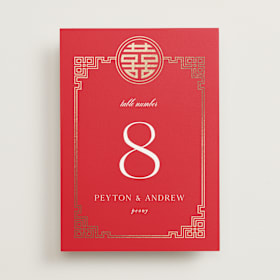 Foil-Pressed Table Numbers