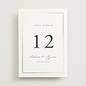 Foil-Pressed Table Numbers