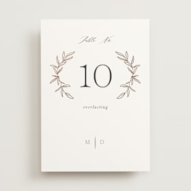 Foil-Pressed Table Numbers