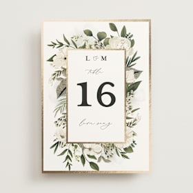 Foil-Pressed Table Numbers