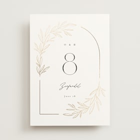 Foil-Pressed Table Numbers