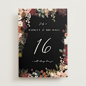 Foil-Pressed Table Numbers