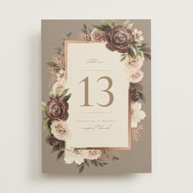 Foil-Pressed Table Numbers