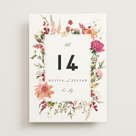 Foil-Pressed Table Numbers