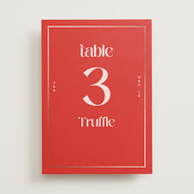 Foil-Pressed Table Numbers