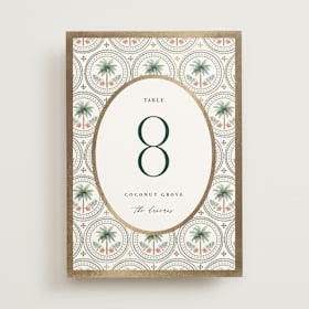 Foil-Pressed Table Numbers