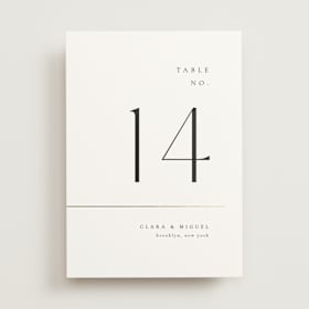 Foil-Pressed Table Numbers