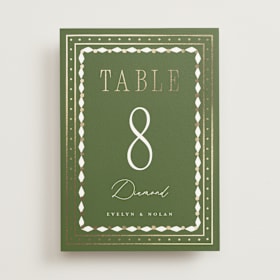 Foil-Pressed Table Numbers