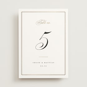 Foil-Pressed Table Numbers