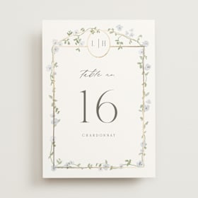 Foil-Pressed Table Numbers