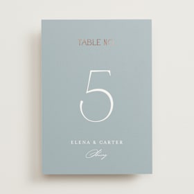 Foil-Pressed Table Numbers