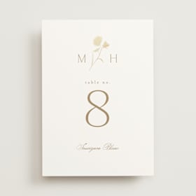Foil-Pressed Table Numbers