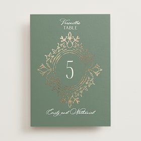 Foil-Pressed Table Numbers