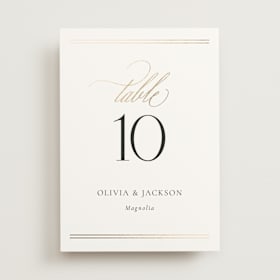 Foil-Pressed Table Numbers