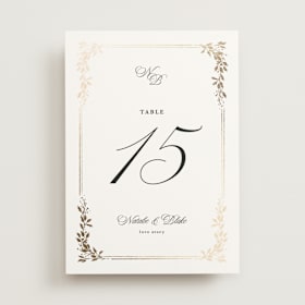 Foil-Pressed Table Numbers