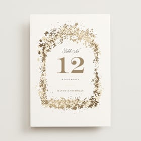 Foil-Pressed Table Numbers