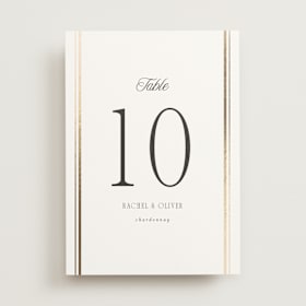 Foil-Pressed Table Numbers