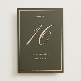 Foil-Pressed Table Numbers