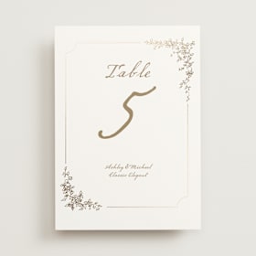 Foil-Pressed Table Numbers
