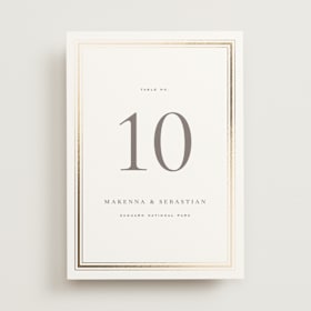 Foil-Pressed Table Numbers