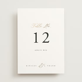 Foil-Pressed Table Numbers
