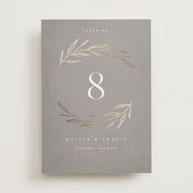 Foil-Pressed Table Numbers