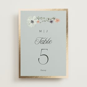 Foil-Pressed Table Numbers
